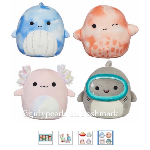 8 Mini Squishmallows 5" Sealife 🦈🐳🐙🐠⭐️ - Picture 4 of 4